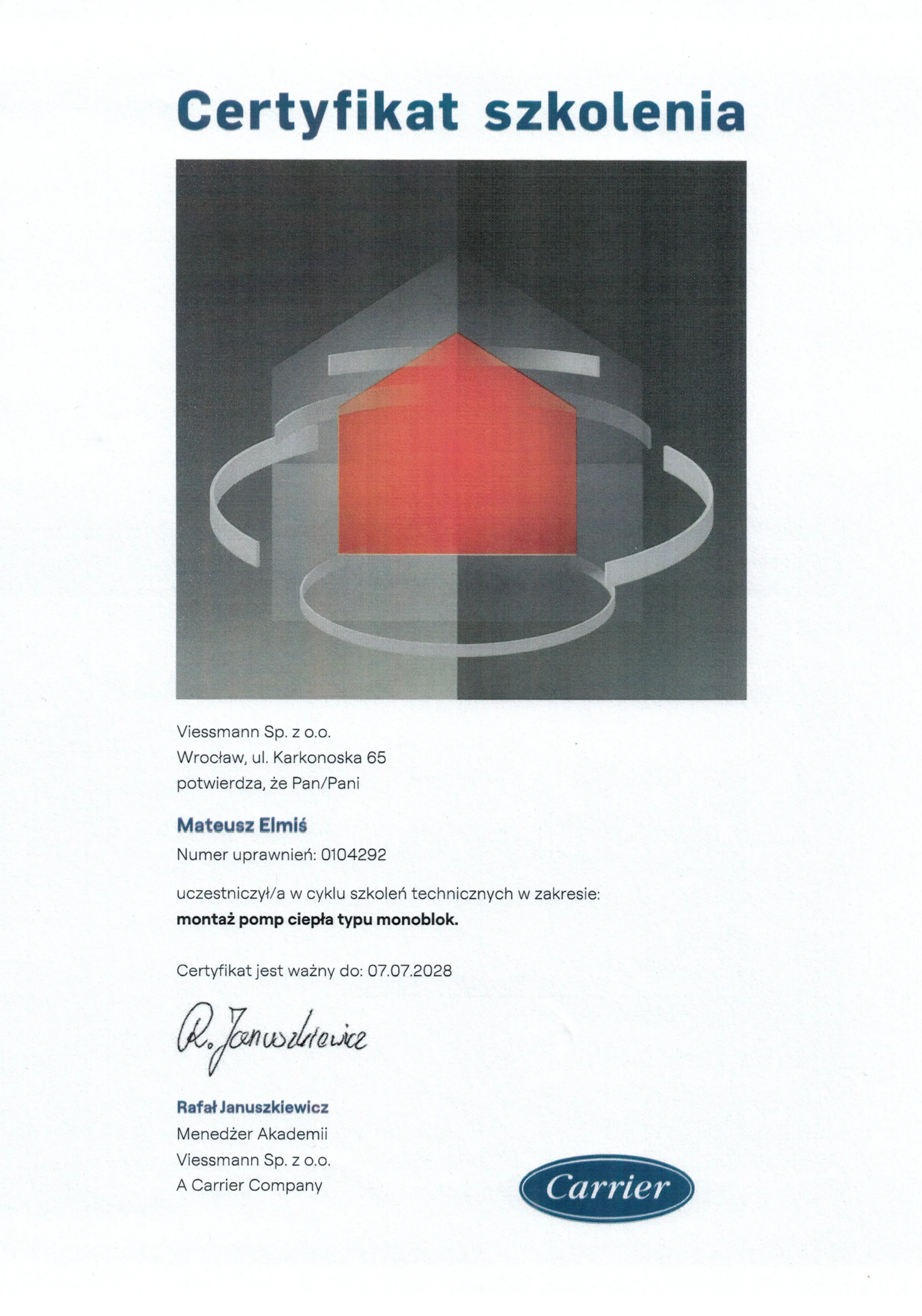 Viessmann Certyfikat 
